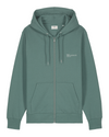 Mens Organic Cotton Relaxed-Fit Zip Hoodie in Eucalyptus Green