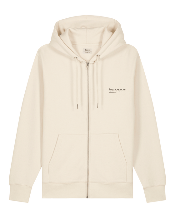 Womens Organic Cotton Relaxed-Fit Zip Hoodie in Natural Cotton