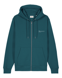  Womens Organic Cotton Relaxed-Fit Zip Hoodie in Ocean Blue