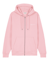 Womens Organic Cotton Relaxed-Fit Zip Hoodie in Cherry Blossom Pink