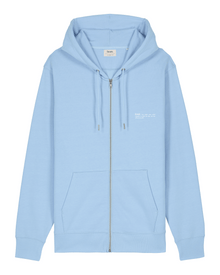  Mens Organic Cotton Relaxed-Fit Zip Hoodie in Sky Blue