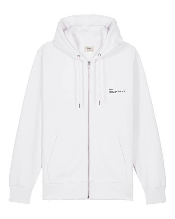 Mens Organic Cotton Relaxed-Fit Zip Hoodie in Snow White