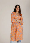 Zoya Orange Giraffe Robe Naree Clothing