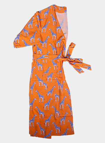 Zoya Orange Giraffe Robe Woven Riches