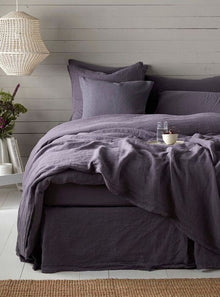  Aubergine Purple 100% Linen Bed Linen