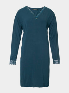  Teal Bamboo Lace Nightdress