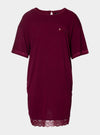 Bordeaux Bamboo Lace Tee Dress