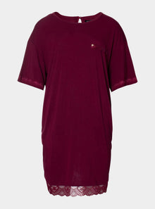  Bordeaux Bamboo Lace Tee Dress