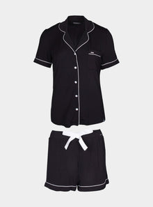  Black Bamboo Shirt Short Set