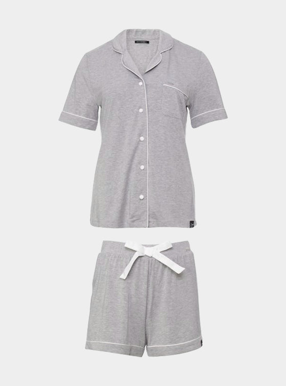 Grey Marl Bamboo Shirt Short Set