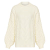 Bella Cable High Neck Jumper - Winter White