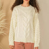 Bella Cable High Neck Jumper - Winter White