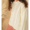 Bella Cable High Neck Jumper - Winter White