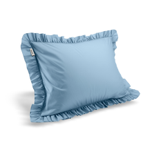  Full Size Cotton Ruffled Pillowcase, Butterfly Blue