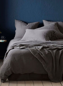  Charcoal 100% Linen Bed Linen