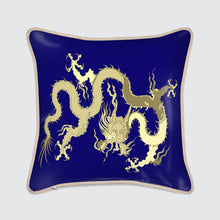  Blue With Dragon Silk Cushion Long Studio Design