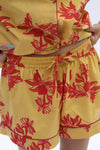 Short Sleeve Pyjamas - Matching Set in Cartagena Print - Yellow/Pink