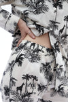 Long Sleeve Pyjamas - Matching Set in Paloma Print- Cream/Black