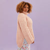 Emily Cable Roll Neck Tunic Jumper - Dusky Pink Cara & The Sky