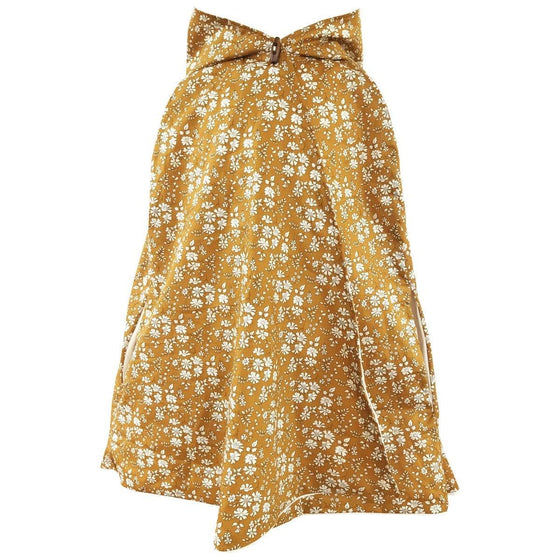 Fable Heart Hooded Cape Made With Liberty Fabric CAPEL MUSTARD