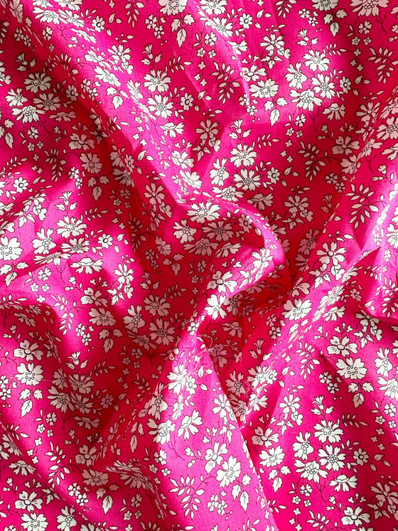 Fitted Sheet Made With Liberty Fabric CAPEL FUCHSIA