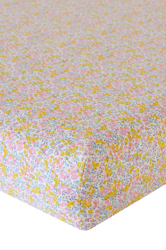 Fitted Sheet Made With Liberty Fabric WILTSHIRE BUD PINK