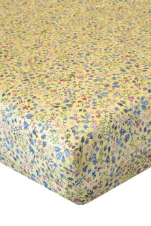  Fitted Sheet Made With Organic Liberty Fabric DONNA LEIGH YELLOW