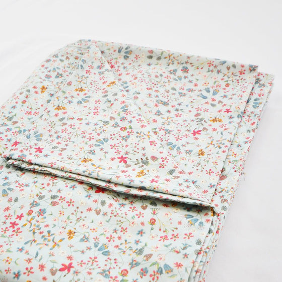 Flat Top Sheet Made With Liberty Fabric DONNA LEIGH DUCK EGG