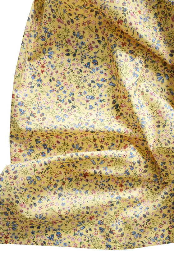 Flat Top Sheet Made With Organic Liberty Fabric DONNA LEIGH YELLOW