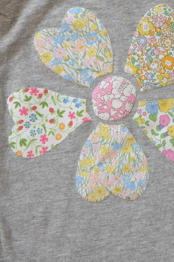 Flower Motif T-Shirt Made With Liberty Fabric