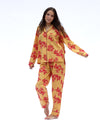 Long Sleeve Pyjamas - Matching Set in  Cartagena Print - Yellow/ Pink