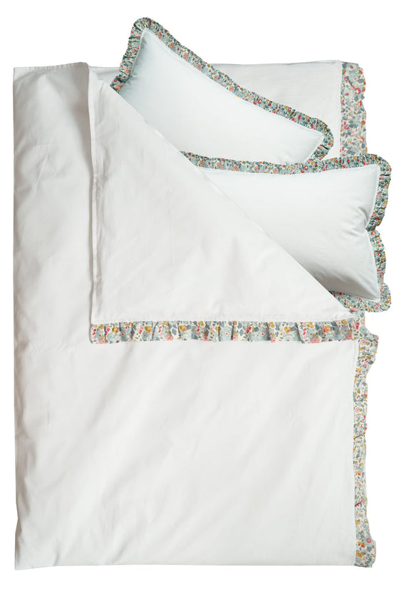 Bedding in White Made With Liberty Fabric BETSY GREY Coco & Wolf