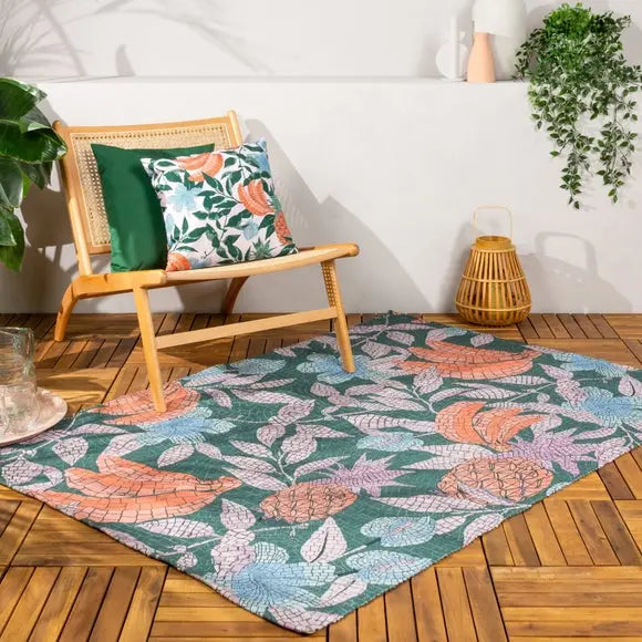 furn. Cypressa Jade Washable Indoor Outdoor Rug Dunelm