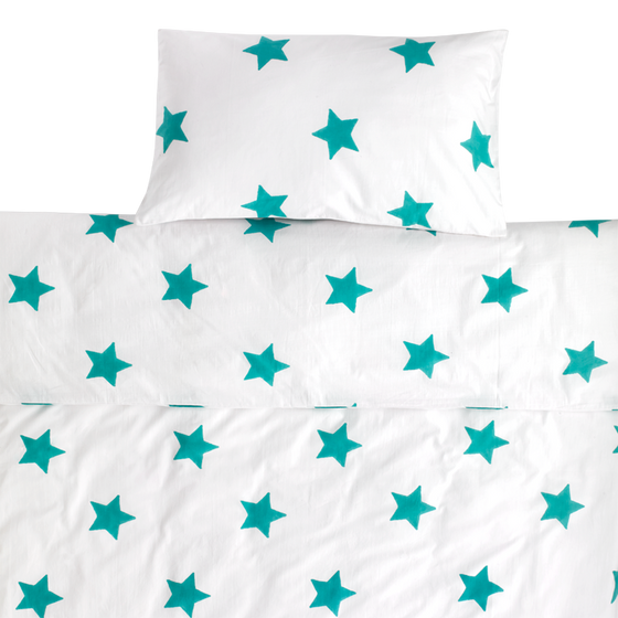 Tuquoise Star Toddler Cot Bed Duvet Set