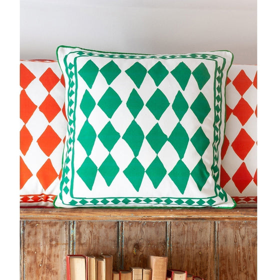 Cushion Cover / "The Green Diamonds"