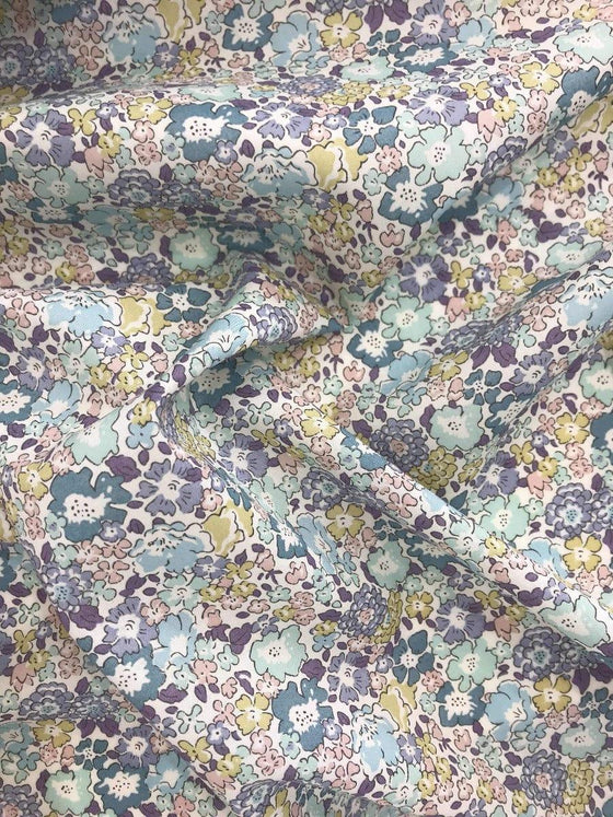 Reversible Heirloom Quilt Made With Liberty Fabric MICHELLE SEA GREEN & CAPEL MUSTARD