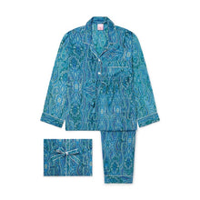  Blue Paisley Women's Silk Pyjama Trouser Set