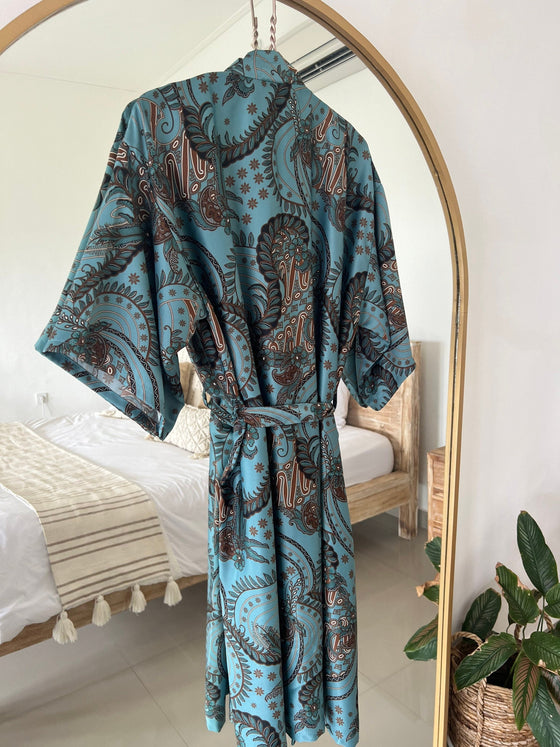 Powder Blue Kimono Robe Wear the World