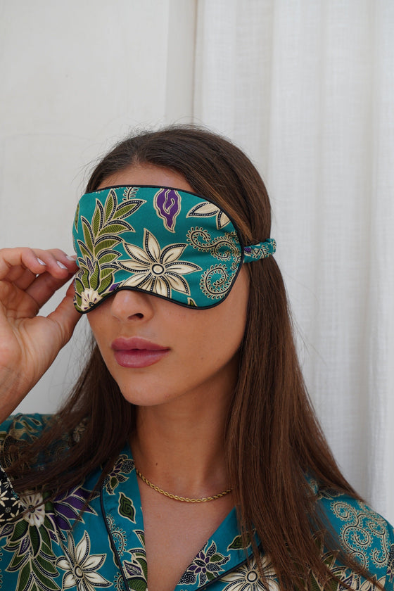 Turquoise Satin Eye Mask Wear the World