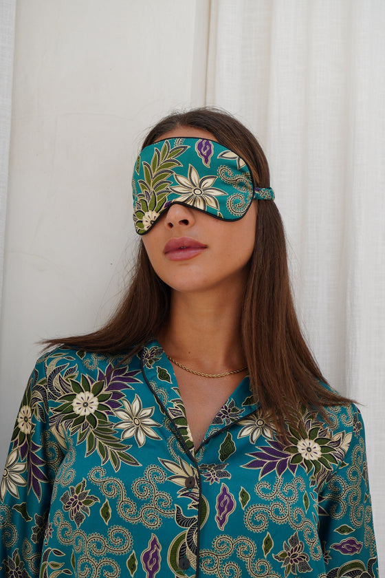 Turquoise Satin Eye Mask Wear the World