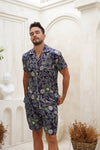 Men's Blue Satin Short Pyjama Set