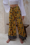 Yellow Satin Wrap Around Trousers Wear the World