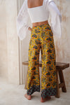 Yellow Satin Wrap Around Trousers Wear the World