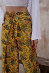 Yellow Satin Wrap Around Trousers Wear the World