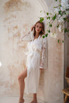 White Lace Sleeve Bridal Robe Wear the World