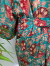 Green Satin Kimono Robe