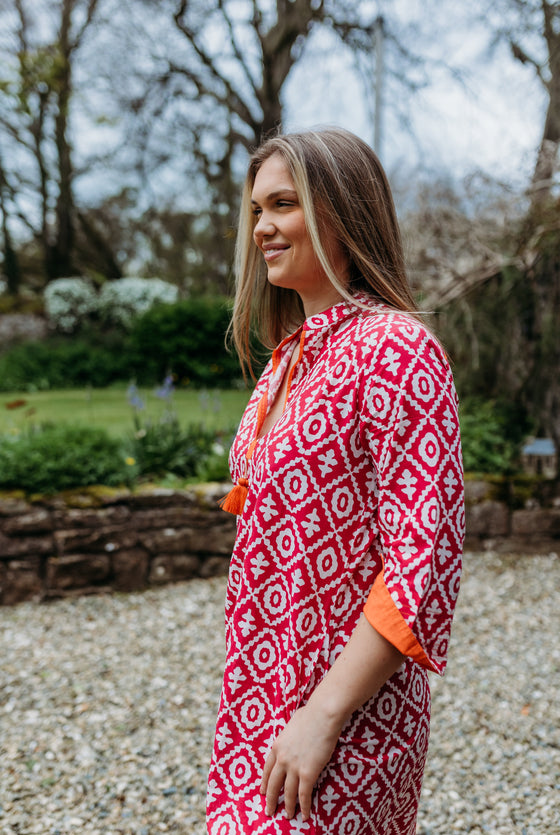 Anika Pink and Orange Kaftan