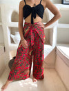 Red Batik Wrap Around Trousers Wear the World