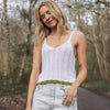 Jodie Ribbed Knitted Cami Vest - White