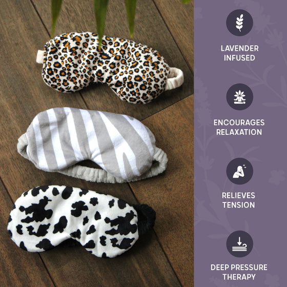 Lavender Deep Pressure Therapy Eye Mask - Cow Print SMUG